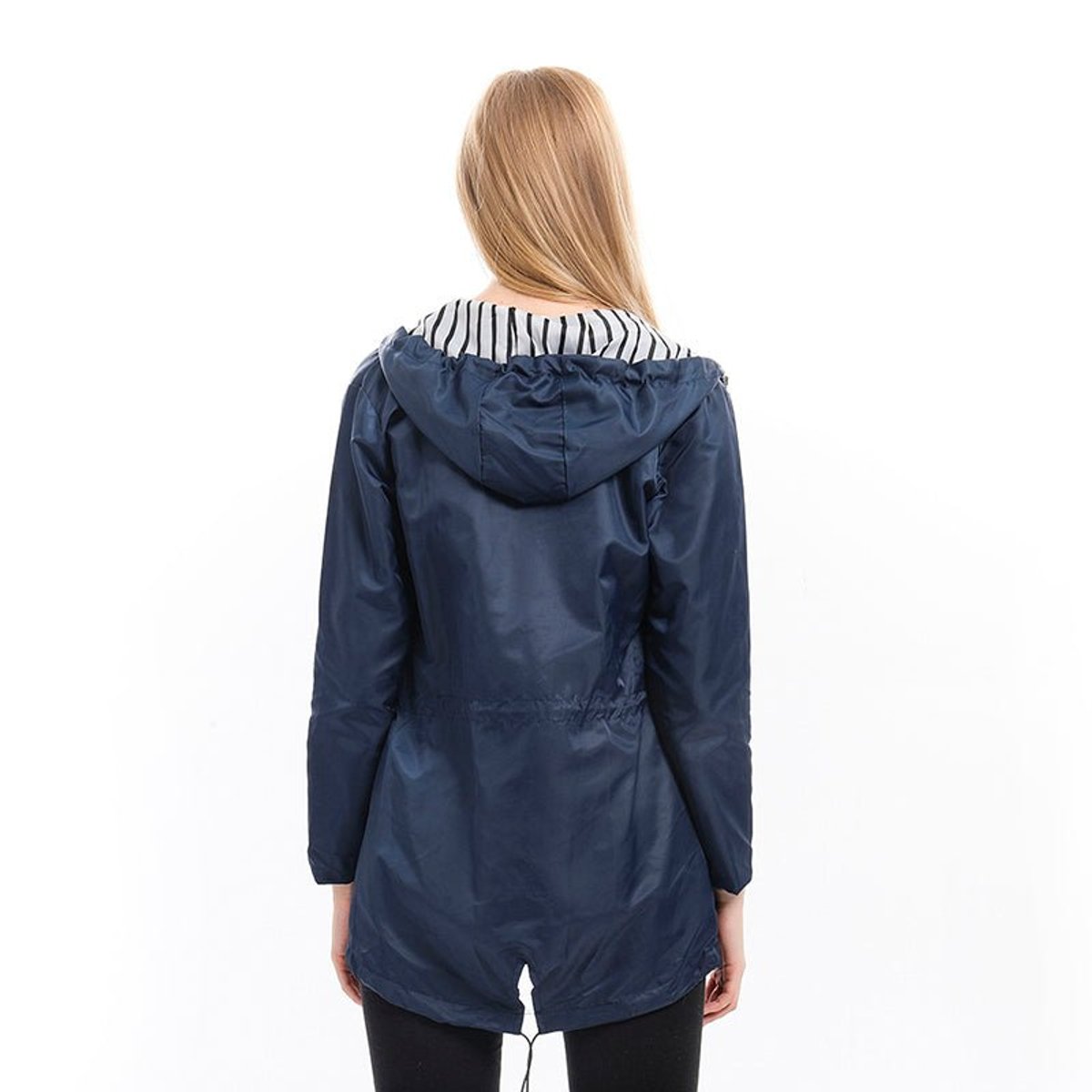 Impermeabile Donna Leggero con Cappuccio e Coulisse Vita Regolabile 2