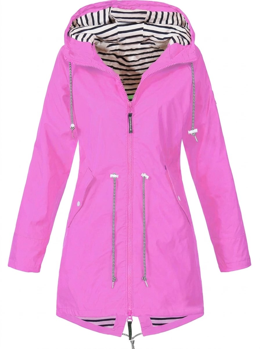 Impermeabile Donna Leggero con Cappuccio e Coulisse Vita Regolabile 5