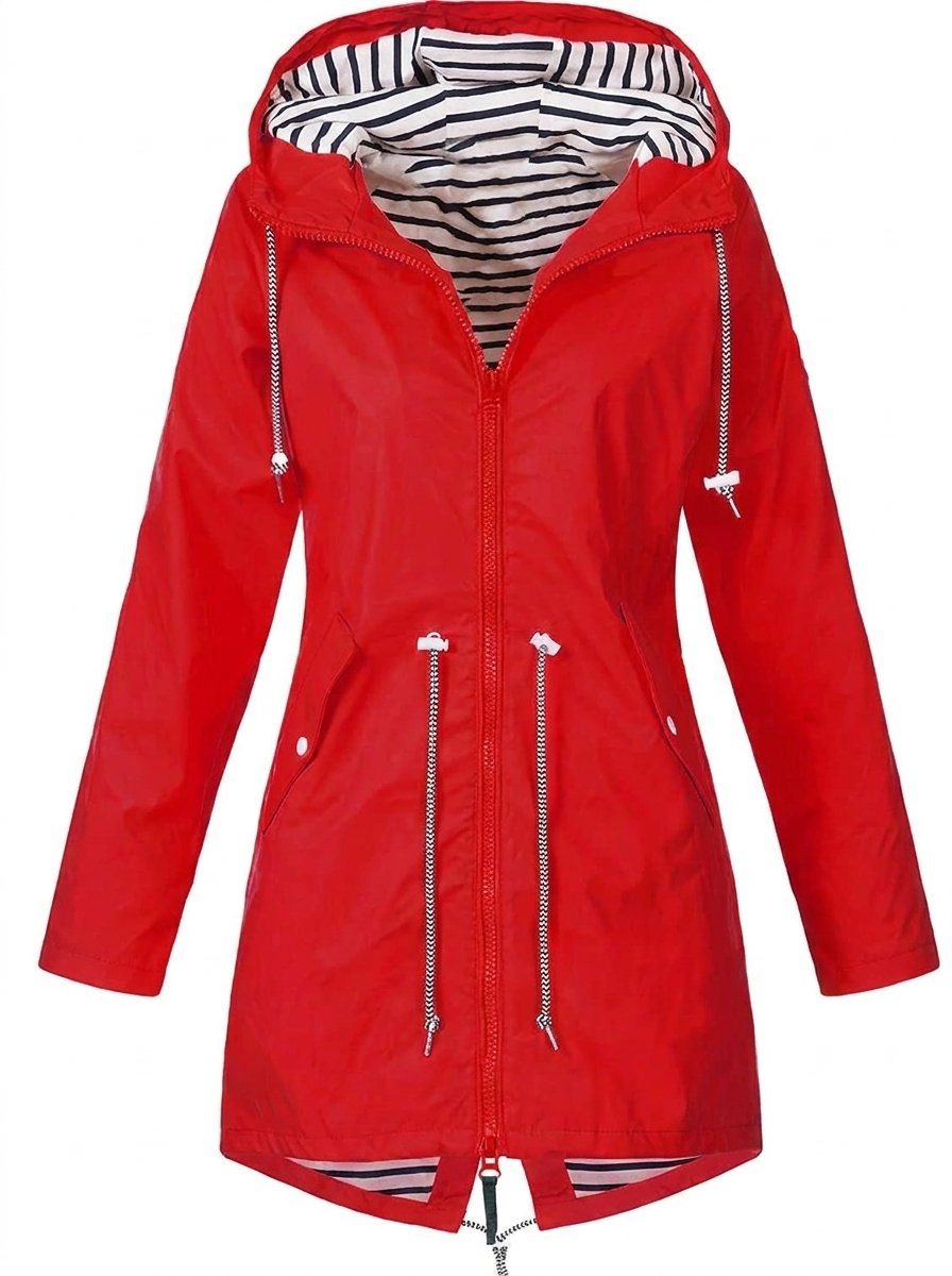 Impermeabile Donna Leggero con Cappuccio e Coulisse Vita Regolabile 6