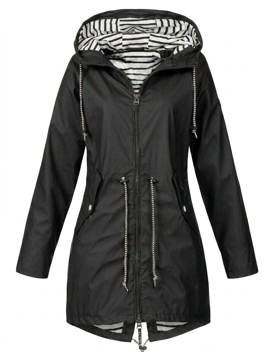 Impermeabile Donna Leggero con Cappuccio e Coulisse Vita Regolabile 7