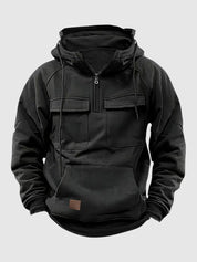 Kapuzenpullover Herren | Cargo-Taschen & Quarter-Zip 0