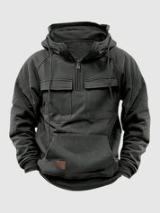 Kapuzenpullover Herren | Cargo-Taschen & Quarter-Zip 1