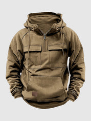 Kapuzenpullover Herren | Cargo-Taschen & Quarter-Zip 2