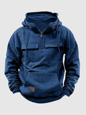 Kapuzenpullover Herren | Cargo-Taschen & Quarter-Zip 3