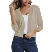 Katharina | Damen Offener Kurzjacken-Cardigan mit 3/4-Ärmeln 0