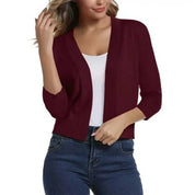 Katharina | Damen Offener Kurzjacken-Cardigan mit 3/4-Ärmeln 10