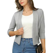Katharina | Damen Offener Kurzjacken-Cardigan mit 3/4-Ärmeln 12