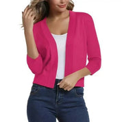 Katharina | Damen Offener Kurzjacken-Cardigan mit 3/4-Ärmeln 14