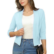 Katharina | Damen Offener Kurzjacken-Cardigan mit 3/4-Ärmeln 16