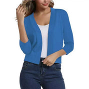 Katharina | Damen Offener Kurzjacken-Cardigan mit 3/4-Ärmeln 18