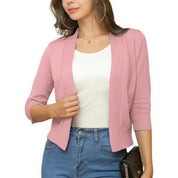 Katharina | Damen Offener Kurzjacken-Cardigan mit 3/4-Ärmeln 19