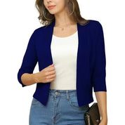 Katharina | Damen Offener Kurzjacken-Cardigan mit 3/4-Ärmeln 4