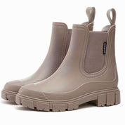 Katharina | Damen Wasserdichte Slip-On Chelsea Stiefel mit Blockabsatz 0
