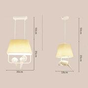 Lampada a Sospensione con Paralume in Lino e Decorazione Uccelli per Interni Eleganti 8