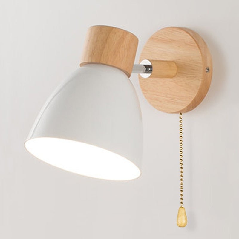 Lampada da parete sospesa in legno scandinavo 1