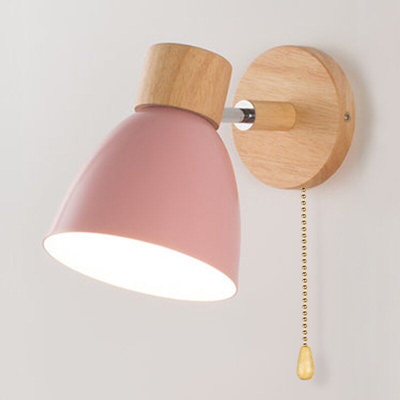 Lampada da parete sospesa in legno scandinavo 10