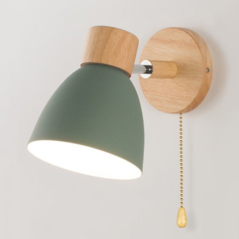 Lampada da parete sospesa in legno scandinavo 7