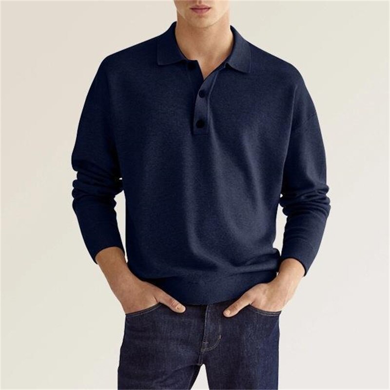 Langarm Poloshirt Herren | Klassischer Kragen & Bequem 3