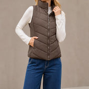 Layerly – Stand Collar Quilted Puffer Vest 13