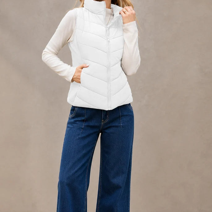 Layerly – Stand Collar Quilted Puffer Vest 9