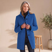 Leonie | Damen Wollmantel mit Stehkragen Knopfleiste Wintermantel 1
