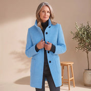 Leonie | Damen Wollmantel mit Stehkragen Knopfleiste Wintermantel 7