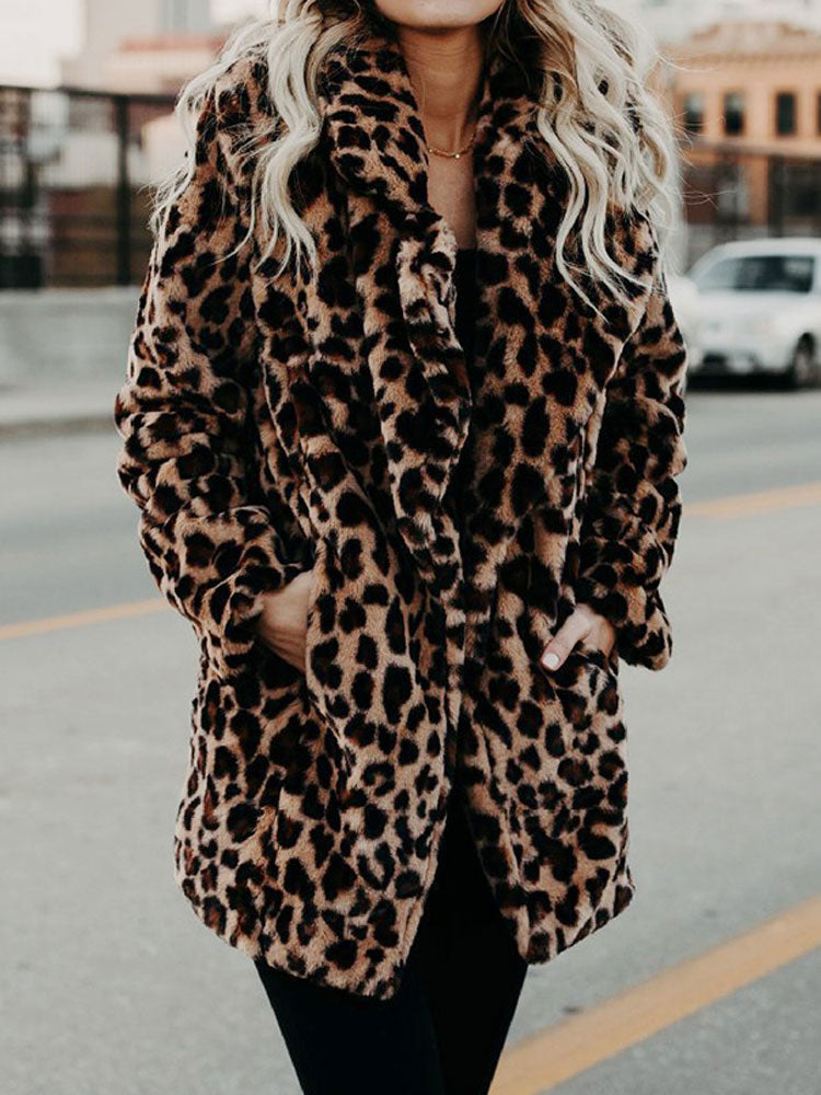 Leopardenmuster Damen Winterjacke - Sofia 0