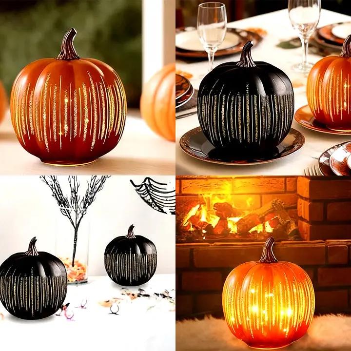 Leuchtender LED-Dekokürbis mit Timer für herbstliche Wohnräume 8