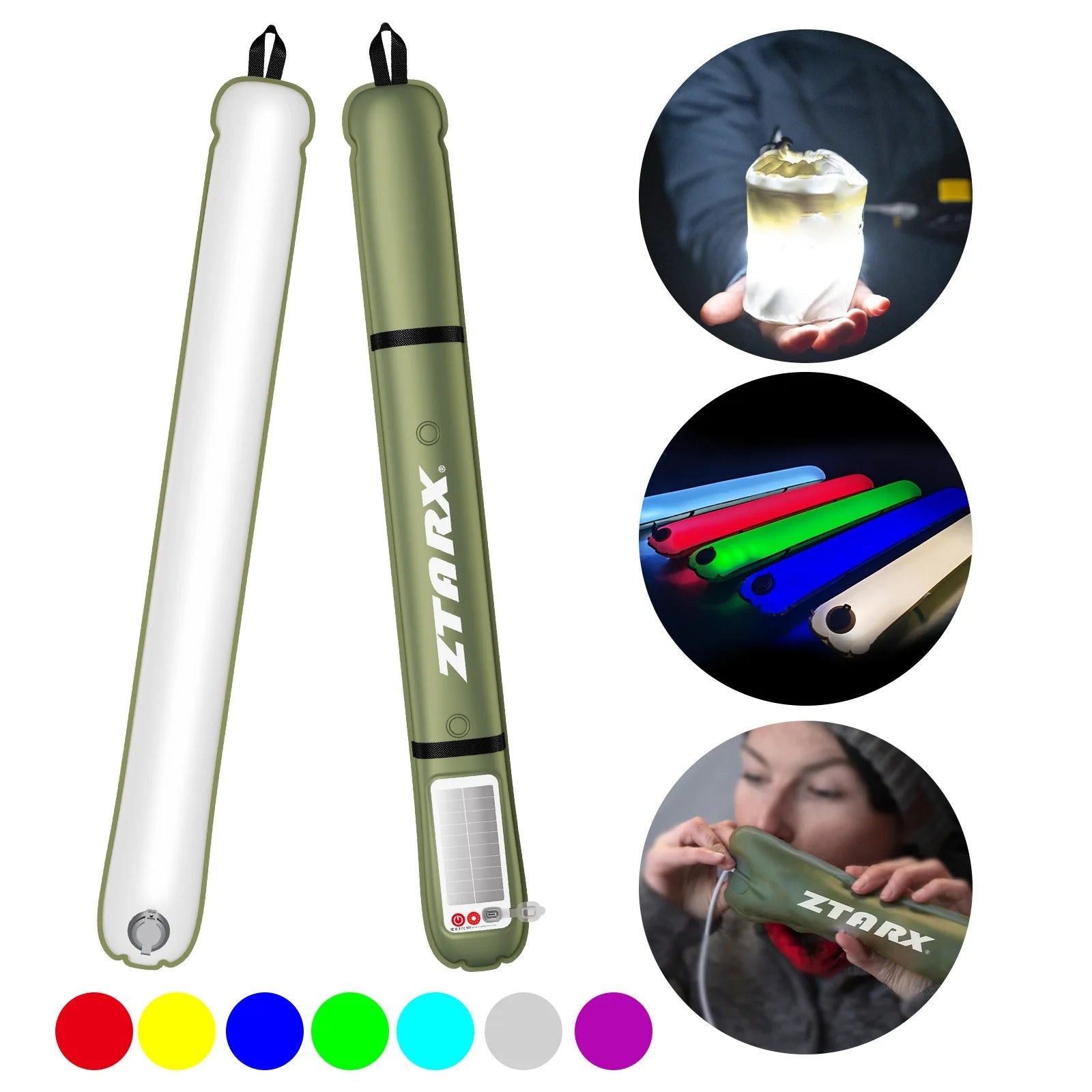 Luce solare da campeggio – Lampada gonfiabile portatile pieghevole da 2000 mAh per tenda, impermeabile IPX7 per piscina, feste e serate avventurose all'aperto 11