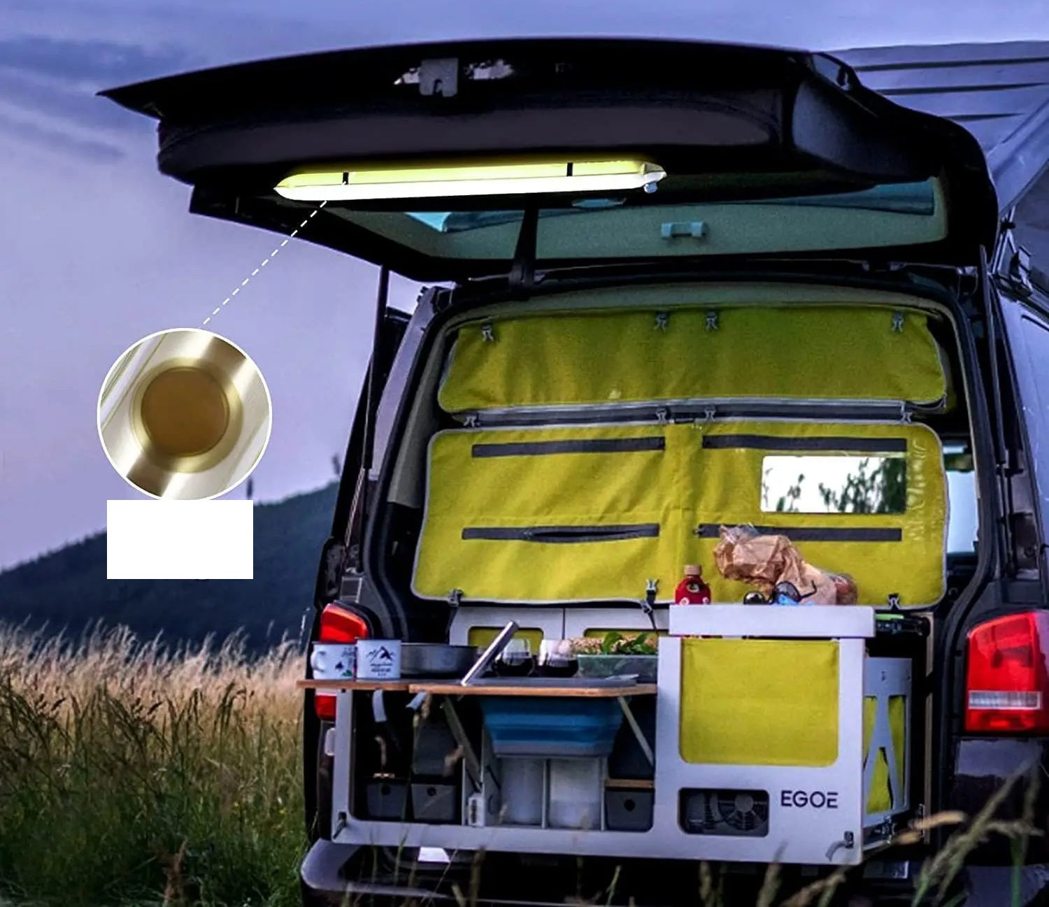 Luce solare da campeggio – Lampada gonfiabile portatile pieghevole da 2000 mAh per tenda, impermeabile IPX7 per piscina, feste e serate avventurose all'aperto 5