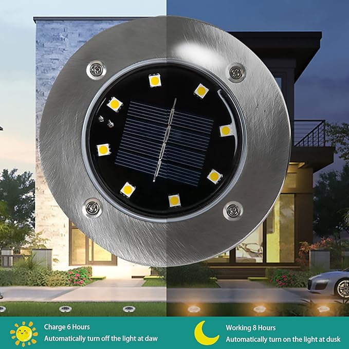Luci da giardino a LED ad energia solare con sensore crepuscolare: resistenti alle intemperie e a basso consumo energetico per aree esterne 1