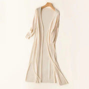 Luisa | Damen Leichter Langer V-Ausschnitt Strick Cardigan 3
