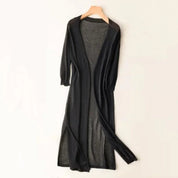 Luisa | Damen Leichter Langer V-Ausschnitt Strick Cardigan 7