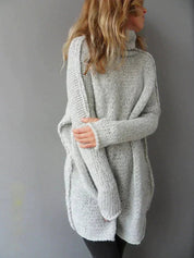 Maglione Donna Dolcevita Oversize Casual Caldo Invernale Maglia Grossa Per Look Comfort E Stile 1