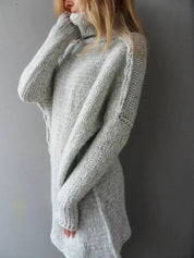 Maglione Donna Dolcevita Oversize Casual Caldo Invernale Maglia Grossa Per Look Comfort E Stile 2