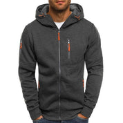 Maglione Uomo con Cappuccio e Zip Lavorato a Maglia Casual e Confortevole 1