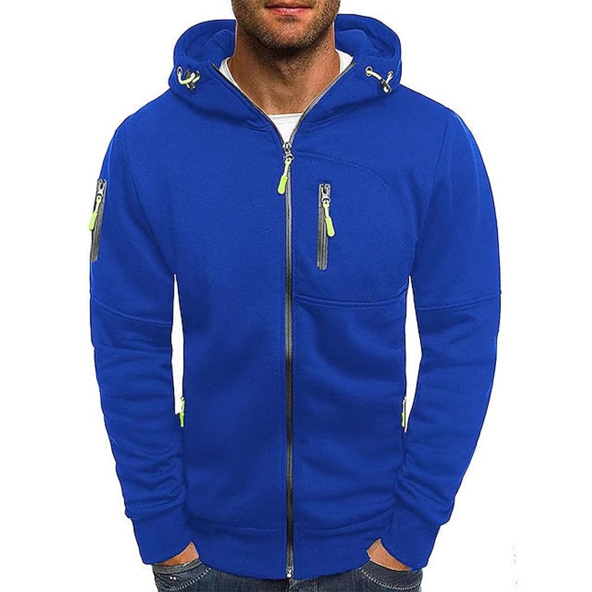 Maglione Uomo con Cappuccio e Zip Lavorato a Maglia Casual e Confortevole 5