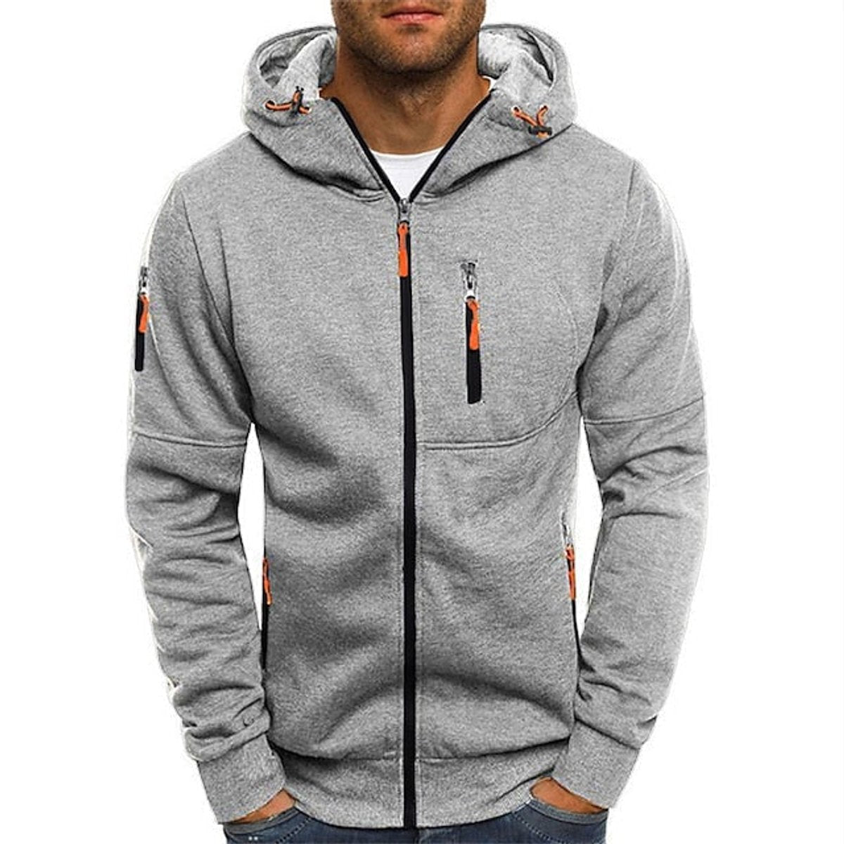 Maglione Uomo con Cappuccio e Zip Lavorato a Maglia Casual e Confortevole 6