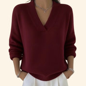 Maglione da Donna Elegante con Scollo a V per Stile e Comfort, Perfetto per Ogni Occasione - Maglioni Donna Trendy 0