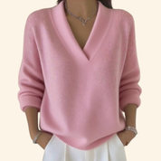 Maglione da Donna Elegante con Scollo a V per Stile e Comfort, Perfetto per Ogni Occasione - Maglioni Donna Trendy 1