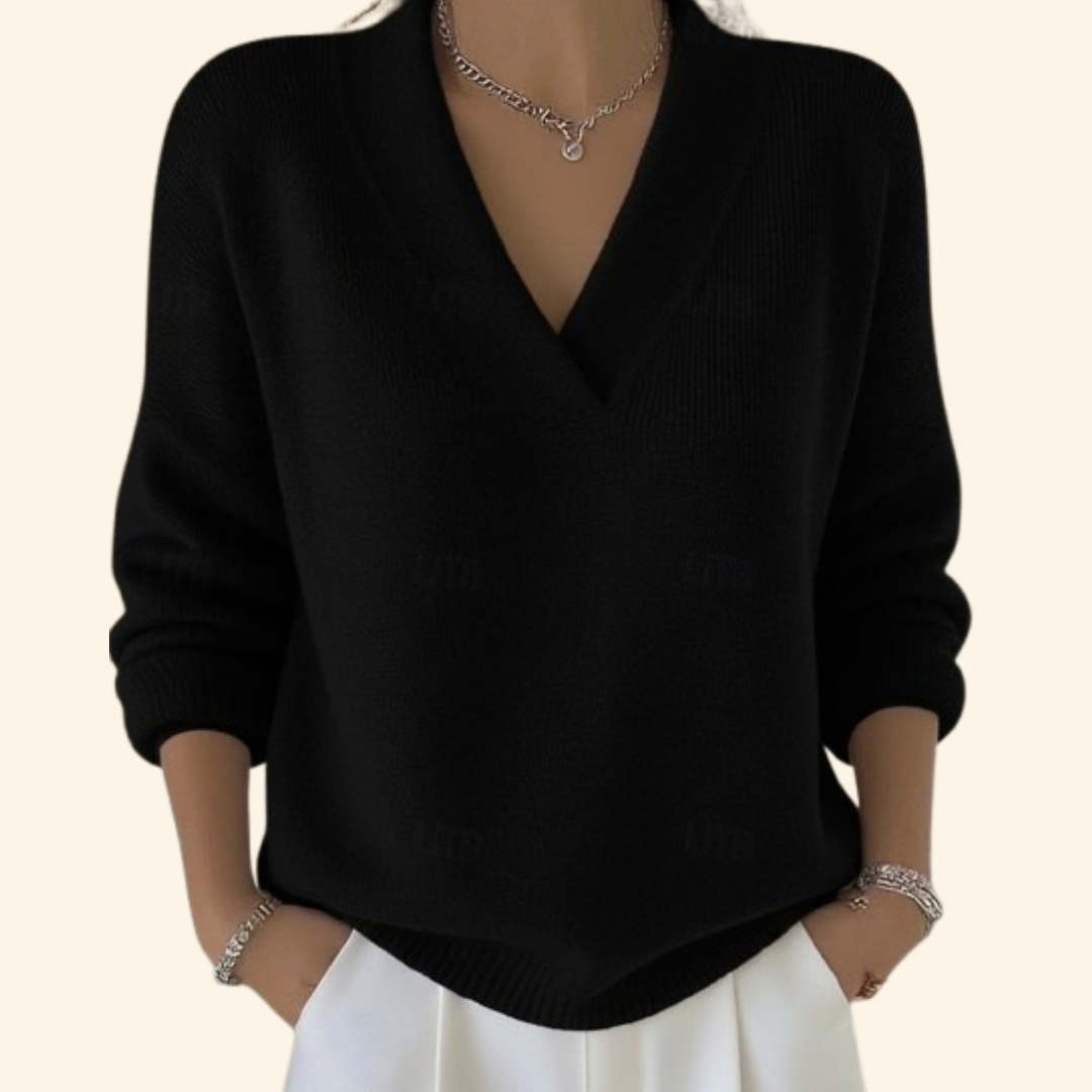 Maglione da Donna Elegante con Scollo a V per Stile e Comfort, Perfetto per Ogni Occasione - Maglioni Donna Trendy 3