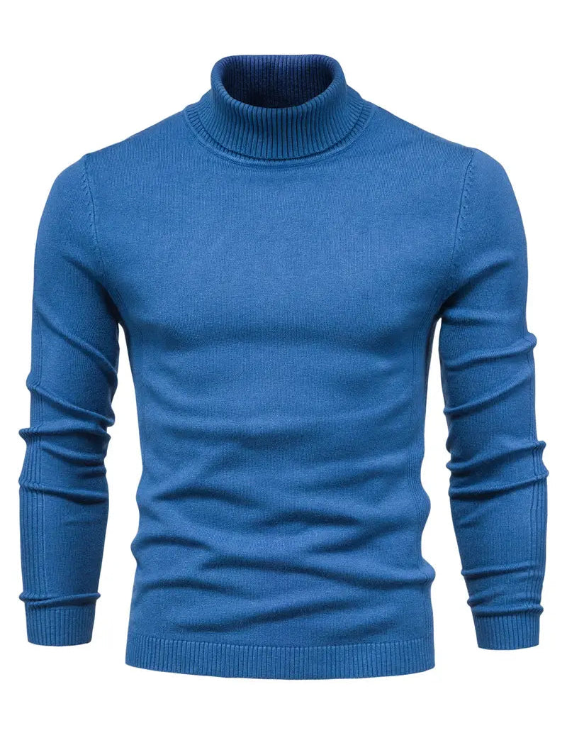 Maglione dolcevita da uomo - Vestibilità slim - Maglia morbida - Manica lunga - Abbigliamento casual elegante 0