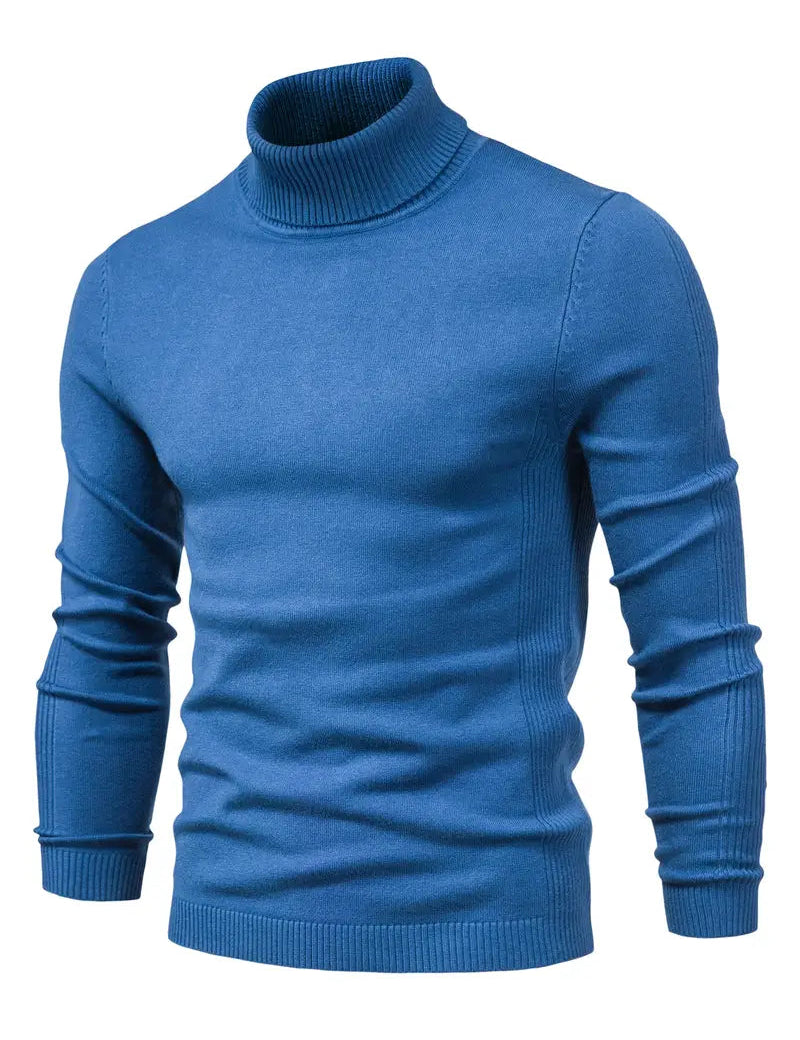Maglione dolcevita da uomo - Vestibilità slim - Maglia morbida - Manica lunga - Abbigliamento casual elegante 1