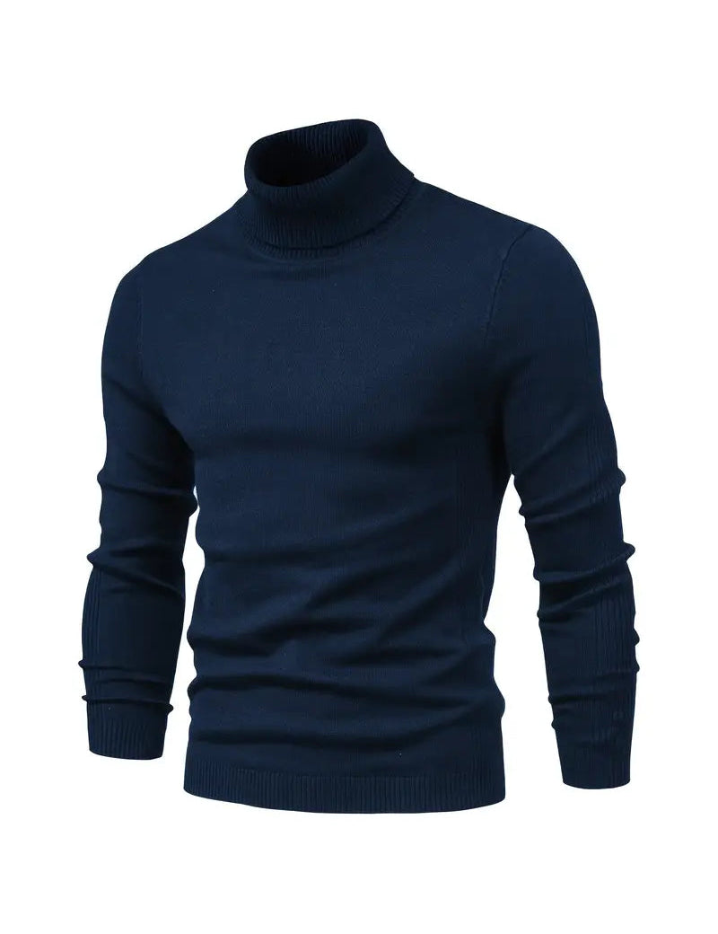 Maglione dolcevita da uomo - Vestibilità slim - Maglia morbida - Manica lunga - Abbigliamento casual elegante 2