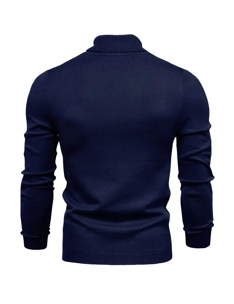 Maglione dolcevita da uomo - Vestibilità slim - Maglia morbida - Manica lunga - Abbigliamento casual elegante 3
