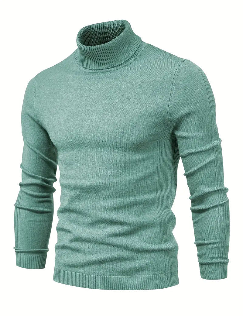 Maglione dolcevita da uomo - Vestibilità slim - Maglia morbida - Manica lunga - Abbigliamento casual elegante 4