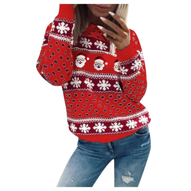 Maglione natalizio da donna, caldo, vestibilità ampia, materiale di alta qualità 3