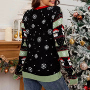 Maglione natalizio da donna con dettagli LED in tessuto morbido 1