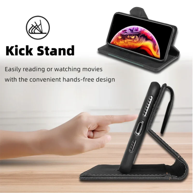 Magnetische Leder Wallet Case für iPhone mit Kartenlagerung 3