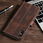 Magnetische Leder Wallet Case für iPhone mit Kartenlagerung 5
